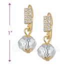 091021 Gold Layered Crystal Long Earrings