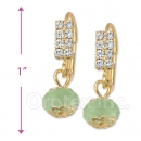091024 Gold Layered Crystal Long Earrings