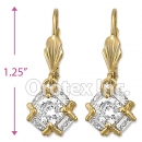 091028 Gold Layered CZ Long Earrings