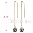 092002 Gold Layered CZ Long Earrings