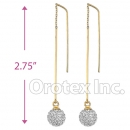 092005 Gold Layered CZ Long Earrings