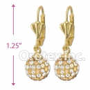 092007 Gold Layered CZ Long Earrings