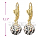 092008 Gold Layered CZ Long Earrings