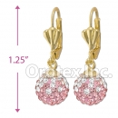 092009 Gold Layered CZ Long Earrings