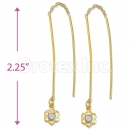 Orotex Gold Layered White CZ Long Earrings