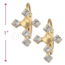 Oro Tex Gold Layered CZ Long Earrings