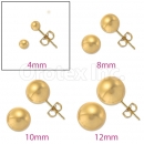 Orotex Gold Layered 4mm Gold Knob Stud Earrings