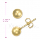 Orotex Gold Layered Round Knob Stud Earrings