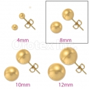 Orotex Gold Layered 8mm Gold Knob Stud Earrings