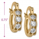 097003  Gold Layered  CZ Huggies Earring