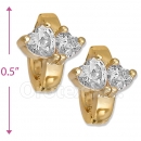 097006  Gold Layered  CZ Huggies Earring