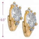 097007  Gold Layered  CZ Huggies Earring