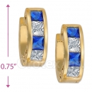 097030BL  Gold Layered  CZ Huggies Earring