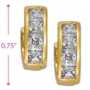 097030W  Gold Layered  CZ Huggies Earring