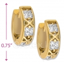 097032  Gold Layered  CZ Huggies Earring