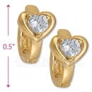 097033  Gold Layered  CZ Huggies Earring