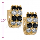 097035BK  Gold Layered  CZ Huggies Earring