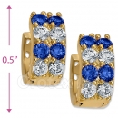 097035BL Gold Layered  CZ Huggies Earring