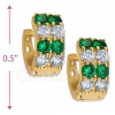 097035G  Gold Layered  CZ Huggies Earring