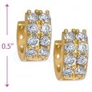 097035W   Gold Layered  CZ Huggies Earring