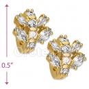 097036  Gold Layered  CZ Huggies Earring