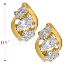 097037  Gold Layered  CZ Huggies Earring