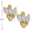 097038  Gold Layered  CZ Huggies Earring