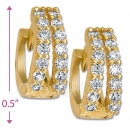 097040  Gold Layered  CZ Huggies Earring