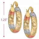 105001  Gold Layered Tri-color Hoop Earrings