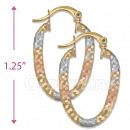 105005  Gold Layered Tri-color Hoop Earrings