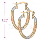 105006  Gold Layered Tri-color Hoop Earrings