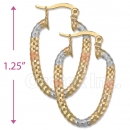 105012  Gold Layered Tri-color Hoop Earrings