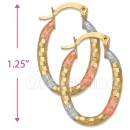105013  Gold Layered Tri-color Hoop Earrings