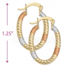 Oro Tex Gold Layered Tri-color Hoop Earrings