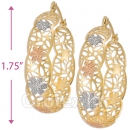 106011 Gold Layered Tri-color Hoop Earrings