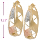 106018 Gold Layered Tri-color Hoop Earrings