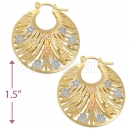 Oro Tex Gold Layered Tri-color Hoop Earrings