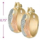 Oro Tex Gold Layered Tri-color Hoop Earrings