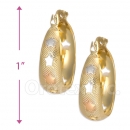 110028 Gold Layered Tri-color Hoop Earrings