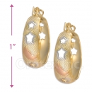110032 Gold Layered Tri-color Hoop Earrings