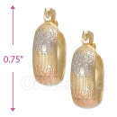110037 Gold Layered Tri-color Hoop Earrings