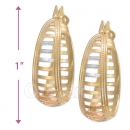 110038 Gold Layered Tri-color Hoop Earrings
