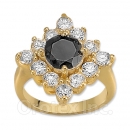 Orotex Gold Layered Black & White CZ Women's Ring