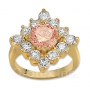 Orotex Gold Layered Pink & White CZ Women's Ring