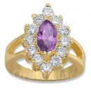 Orotex Gold Layered Purple & White CZ Women's Ring