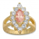 Orotex Gold Layered Pink & White CZ Women's Ring