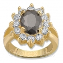 Orotex Gold Layered Black & White CZ Women's Ring