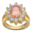 Orotex Gold Layered Pink & White CZ Women's Ring