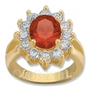 Orotex Gold Layered Red & White CZ Women's Ring