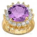 Orotex Gold Layered Purple & White CZ Women's Ring